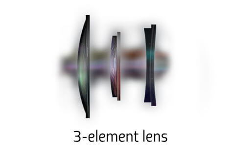 TL70 applied 3-element lens with rich foaming